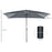 Outsunny 3x2m Patio Parasol Garden Umbrellas Canopy with Aluminum Tilt Crank Rectangular Sun Shade Steel, Grey