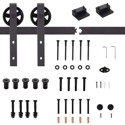 1.83m Sliding Barn Door Hardware Kit (Door Not Included) - Deep Coffee