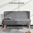 Modern Double Seat Sofa Loveseat Couch 2 Seater Compact Sofa Padded Linen Wood Leg Grey