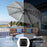 3(m) Cantilever Roma Parasol Patio Sun Umbrella with LED Solar Light Cross Base 360° Rotating Outdoor, Grey