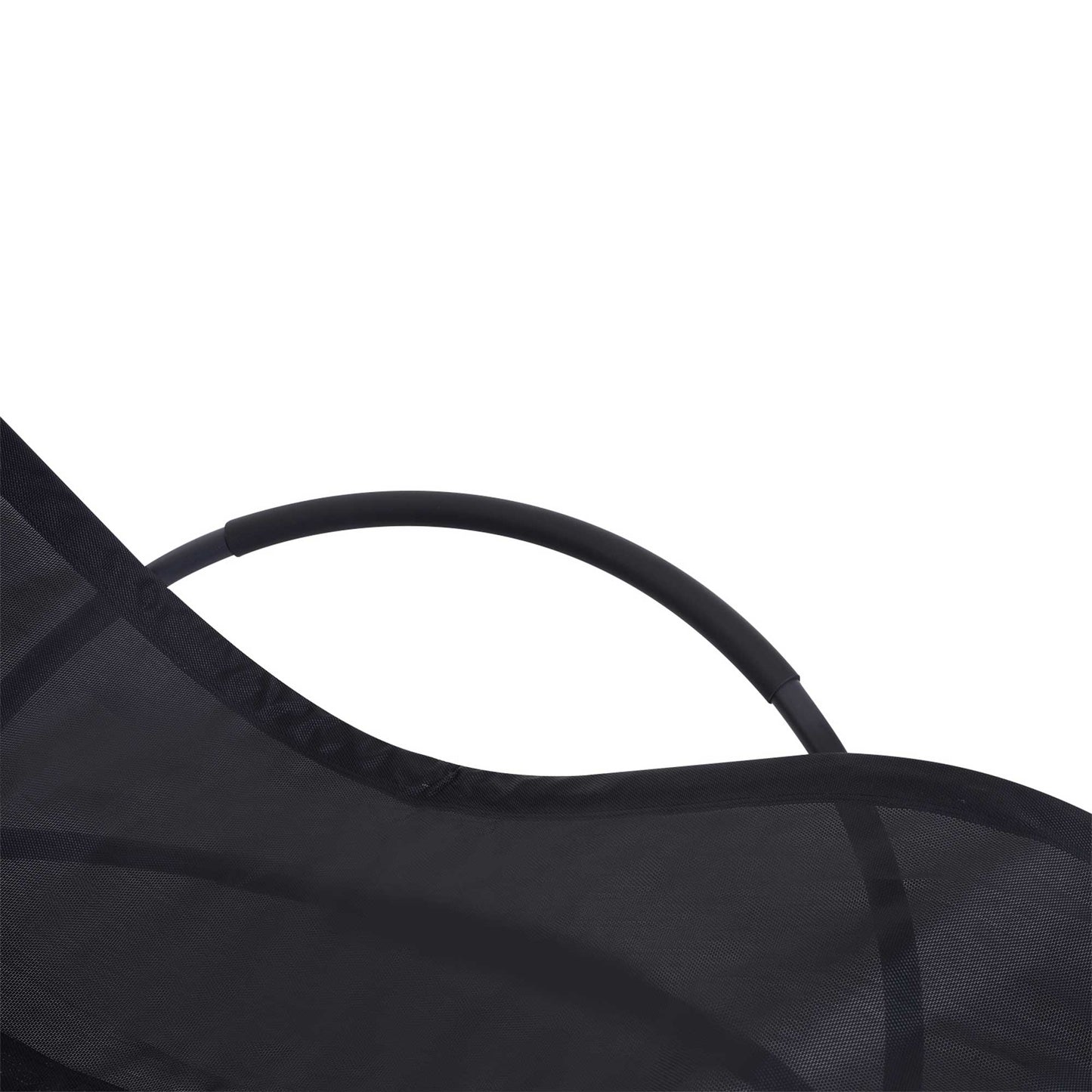 Outdoor Orbital Lounger Zero Gravity Patio Chaise Foldable Rocking Chair w/ Pillow Black