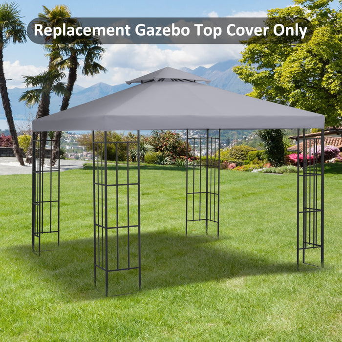 3 x 3(m) Gazebo Canopy Roof Top Replacement Cover Spare Part Light Grey (TOP ONLY)