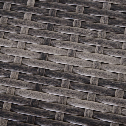 3PC Rattan Garden Furniture Storage Set 4 Seater Wicker Coffee Table Conservatory Sun Lounger Reclining Set Outdoor Weave with Cushion Grey