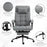 Reclining Home Office Chair Ergonomic Conference Executive Manager Work Support Adjustable Rolling Swivel with Armrest Lumber and Footrest Grey