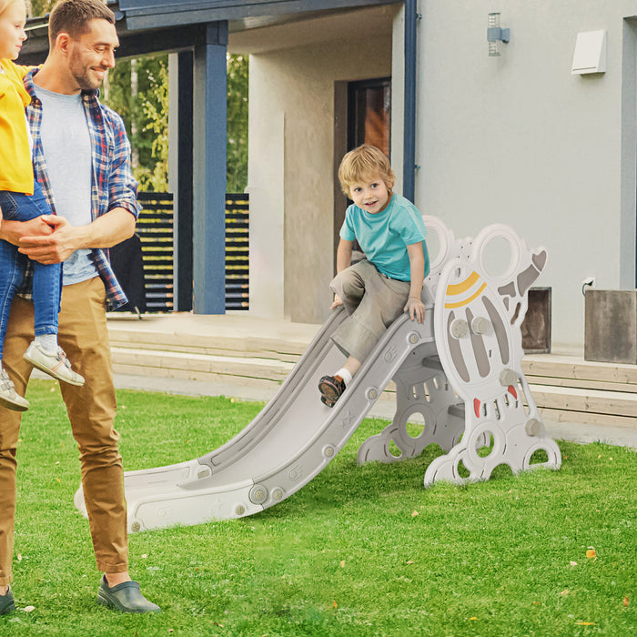 Kids Space Theme Rocket Slide - Grey