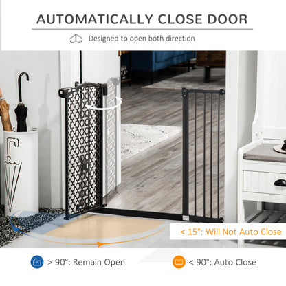 74-105 cm Pressure Fit Safety Gate for Doorways and Staircases, Dog Gate, Pet Barrier for Hallways with Auto Close, Double Locking, 2 Extensions