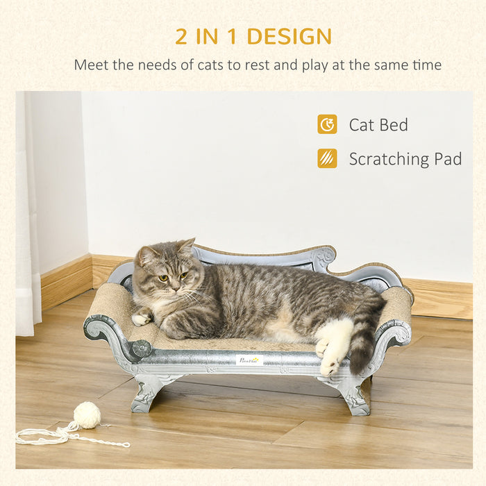 Cat Scratching Board, Cardboard Scratcher Lounger Bed, 60 x 29 x 26.5cm