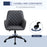 Swivel Office Chair Leather-Feel Fabric Home Study Leisure with Wheels, Grey