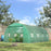 6 x 3 m Large Walk-In Greenhouse Garden Polytunnel Greenhouse with Steel Frame, Zippered Door and Roll Up Windows, Green