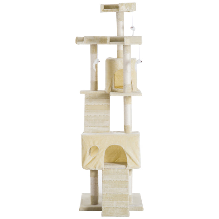 Cat Tree for Indoor Cats Play Tower Activity Center Kitten Scratch Post Climbing Tower 181 cm