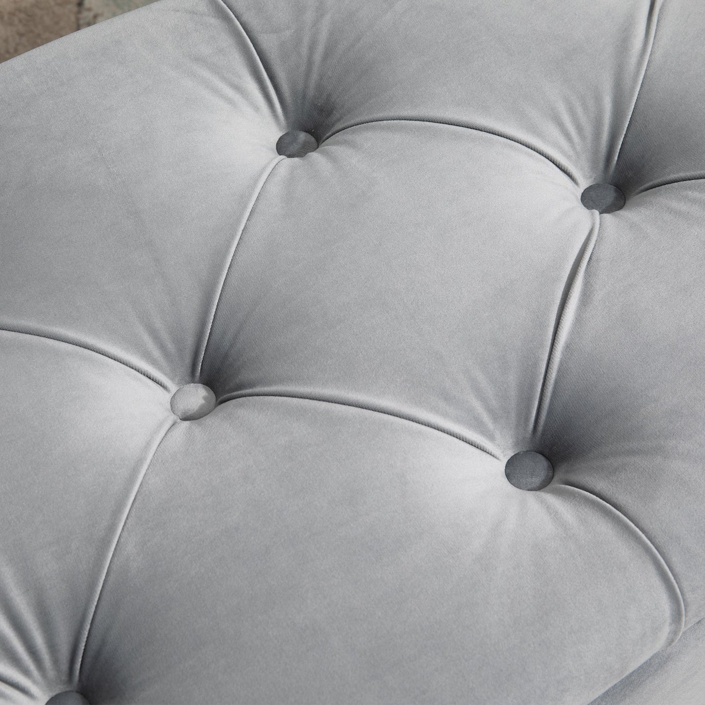 Semi-Circle Ottoman Storage Bench, Bed End Bench, Tufted Upholstered Window Seat Footrest