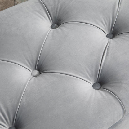 Semi-Circle Ottoman Storage Bench, Bed End Bench, Tufted Upholstered Window Seat Footrest