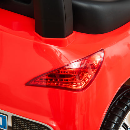 Ride on Sliding Car Baby Toddler Walker Foot to Floor Slider Stroller w/ Horn Music Working Lights Hidden Storage Big Steering Wheel Red