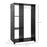 Open Wardrobe with Hanging Rail and Storage Shelves w/Wheels Bedroom- Black