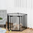 Pet Safety Gate 5-Panel Playpen Fireplace Christmas Tree Metal Fence Stair Barrier Room Divider with Walk Through Door Automatically Close Lock Black