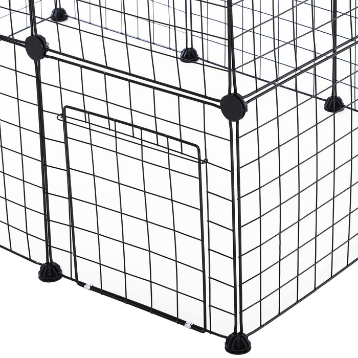 Guinea Pig Playpen Rabbit Playpen Metal Wire Fence Indoor Outdoor Small Animal Cage 36 Panel Enclosure Black