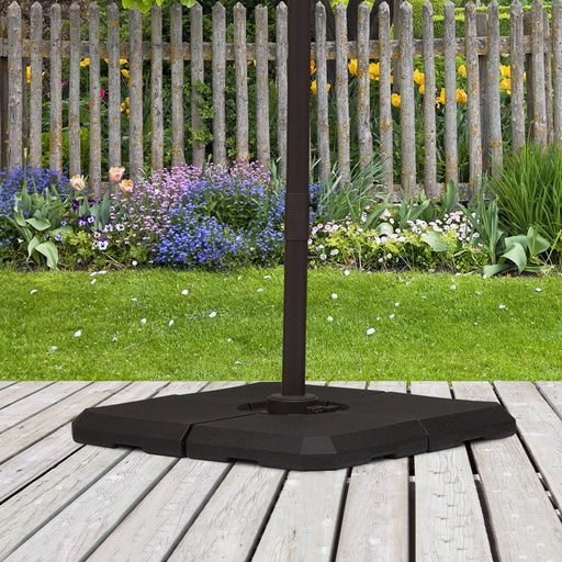 Outsunny Set of 4 Parasol Base Stand Weights for Cantilever Parasols, Water and Sand Filled, Up to 120kg, Black