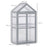 3-Tier Wooden Cold Frame Greenhouse Garden Polycarbonate Grow House w/ Adjustable Shelves, Double Doors, 80 x 47 x 138cm, Grey