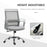 Ergonomic Desk Chair Mesh Office Chair with Adjustable Height Armrest and 360° Swivel Castor Wheels Grey