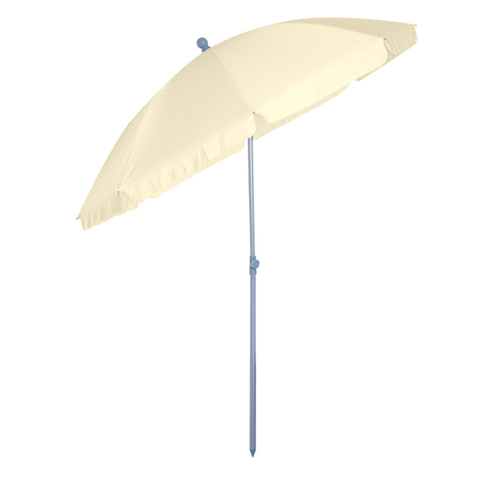 2.2M Tilt Beach Umbrella Parasol-Cream White