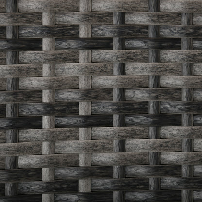 Stylish 3 Piece Outdoor Rattan Bistro Set with Cushions in Mixed Grey