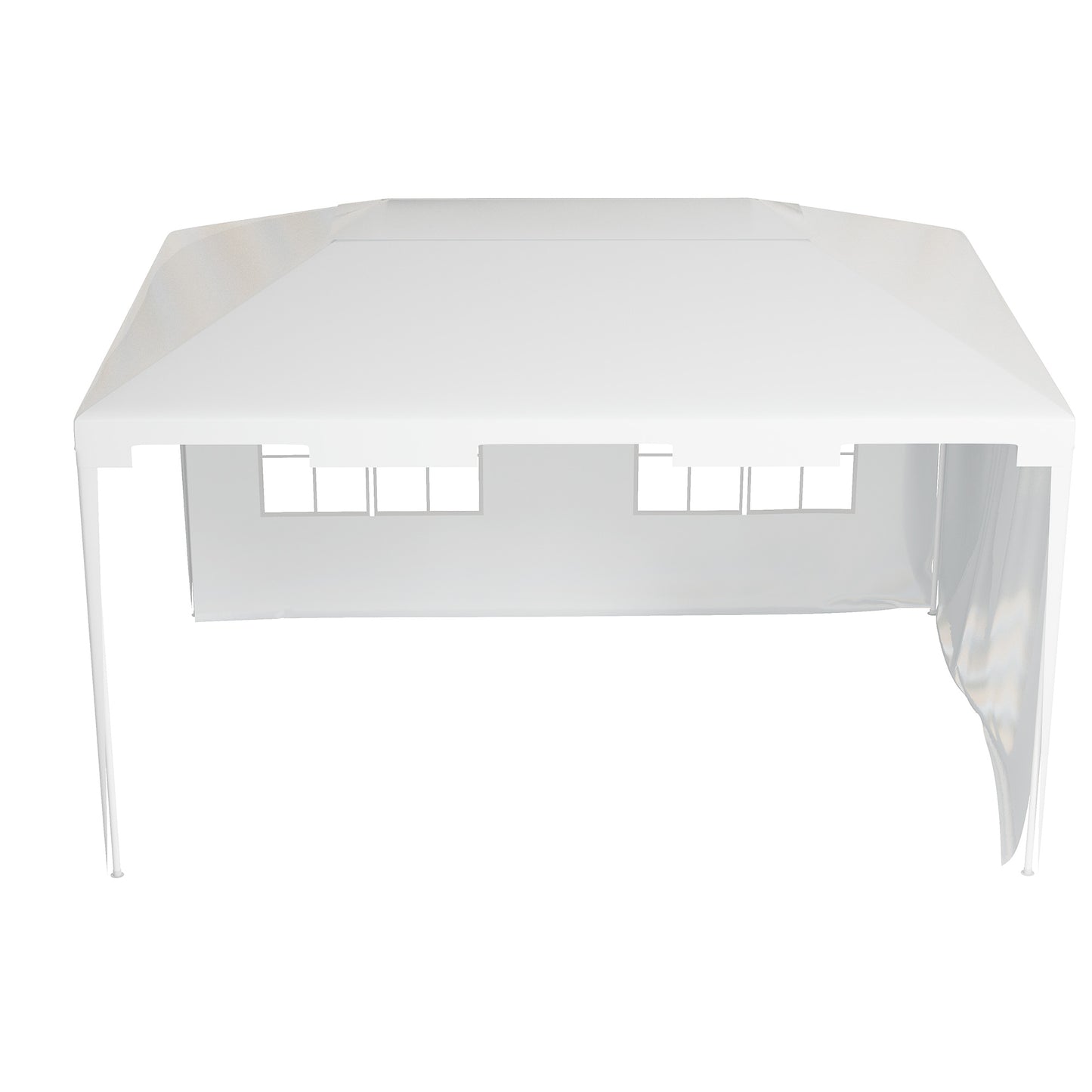 Warehouse Clearance - Outsunny 3 x 4 m Garden Gazebo Shelter Marquee Party Tent with 2 Sidewalls for Patio Yard Outdoor - White