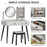 Dressing Table Set with Mirror and Stool, Vanity Makeup Table with 3 Drawers and Open Shelves for Bedroom, Living Room, Grey