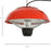 1500W Garden Electric Halogen Patio Heater Hanging Lamp Aluminum Outdoor Ceiling Mounted Heat Warmer - Red