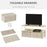 TV Cabinet, TV Console Unit with 2 Foldable Linen Drawers, TV Stand with Shelving for Living Room, Entertainment Room, Maple Wood Effect