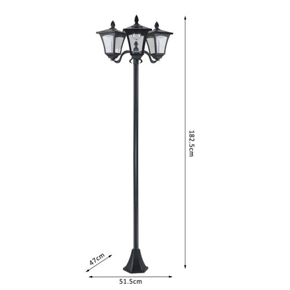 1.8m Traditional Victorian Style - Solar Post Lamp with Sensor