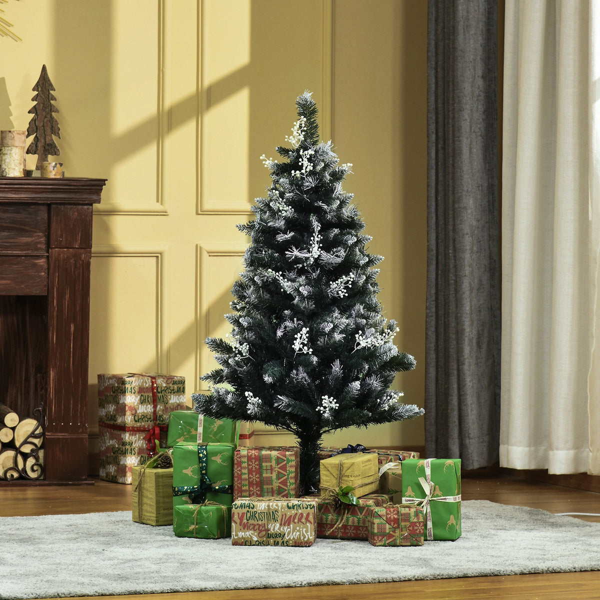 4ft Snow-Tipped Artificial Christmas Tree with White Berries