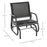 Outdoor Gliding Swing Chair Garden Seat w/ Mesh Seat Curved Back Steel Frame Armrests Comfortable Lounge Furniture Dark Grey Black