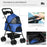 Dog Stroller Pet Cat Travel Pushchair One-Click Fold Trolley Jogger with EVA Wheels Brake Basket Adjustable Canopy Safety Leash for Small Dogs, Blue