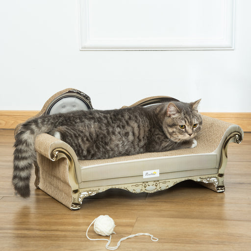 Cat Scratching Bed Pet Furniture Scratching Post w/ Catnip - Brown