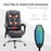 Heated 6 Points Vibration Massage Executive Office Chair Adjustable Swivel Ergonomic High Back Desk Chair Recliner with Footrest Dark Grey