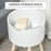 Modern Side Table with Hidden Storage Space, Round Night Stand with Removable Tray Wood Frame End Coffee Table, White