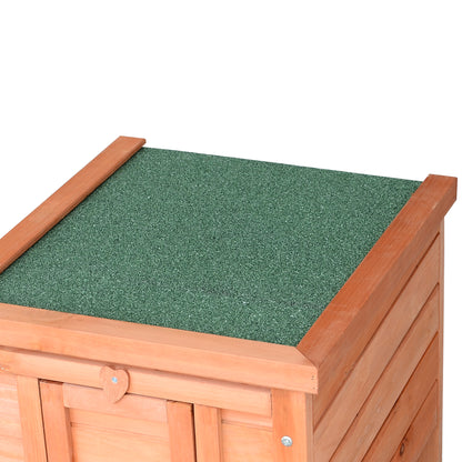 Wooden Rabbit Hutch Outdoor, Cat House, Guinea Pig Hutch, Rabbit Hideaway, Bunny Cage Small Animal House 51 x 42 x 43 cm, Natural