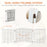 Freestanding Pet Gate 4 Panel Wooden Dog Barrier Foldable Safety Fence with Support Feet 264cm Long 77cm Tall for Doorway Stairs White