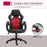 High Back Office Chair Faux Leather Swivel Computer Desk Chair for Home Office with Wheels Armrests, Black & Red