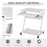 Movable Compact Small Computer PC Desk with 4 Moving Wheels Sliding Keyboard Tray Home Office Gaming Study Workstation White