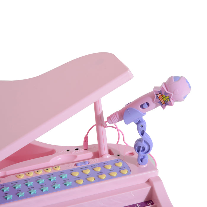 Mini Electronic Piano W/Stool-Pink