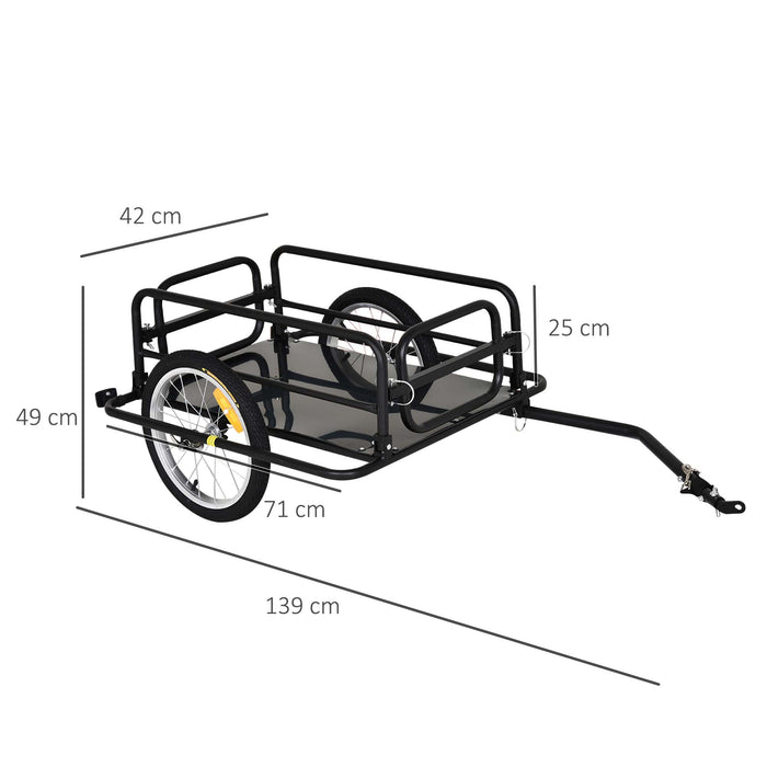 Bike Cargo Trailer in Steel Frame-Black