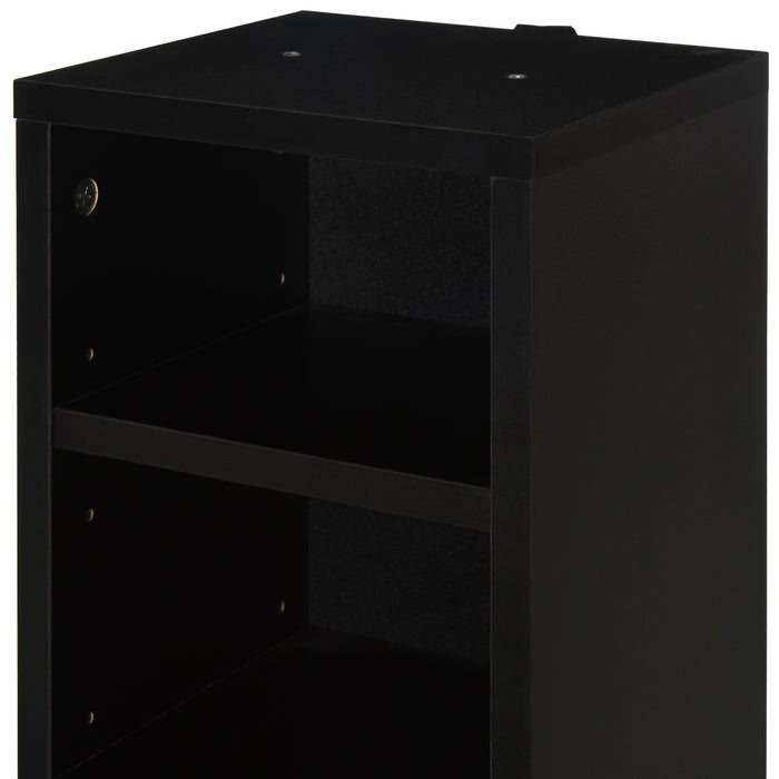 204 CD Media Display Shelf Unit Set of 2 Blu-Ray DVD Tower Rack w/ Adjustable Shelves Bookcase Storage Organiser, Black