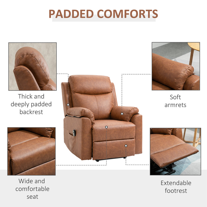 Power Lift Chair - Soft Faux Leather Brown