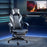 Vinsetto Gaming Chair Ergonomic Recliner w/ Thick Padding Footrest Headrest Lumbar Pillow 5 Wheels Racing Swivel Height Adjustable Home Office Chair Grey