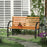 Outsunny Wooden Garden Bench Park Chair 2 Seater Love Seat Chair Outdoor Patio Porch Furniture w/ Sturdy Steel Frame