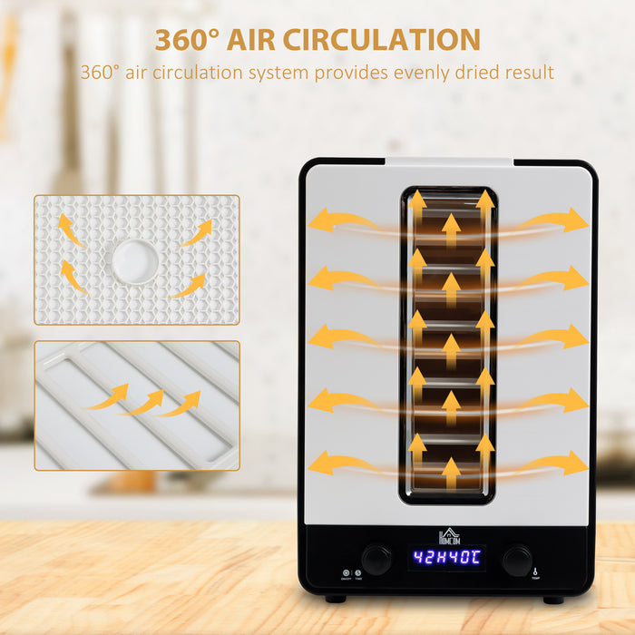 11 Tier Food Dehydrator, 550W Food Dryer Machine with Adjustable Temperature, Timer and LCD Display for Drying Fruit, Meat, Vegetable, White