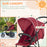 Foldable Three-Wheeler Baby Stroller w/ Canopy, Storage Basket - Red