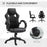 Computer Chair Faux Leather High Back Home Office Chair, Swivel Chair w/ Wheels Armrests, Black