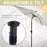 Outsunny 2.7M Garden Parasol Umbrella with Tilt and Crank, Outdoor Sun Parasol Sunshade Shelter with Aluminium Frame, Grey